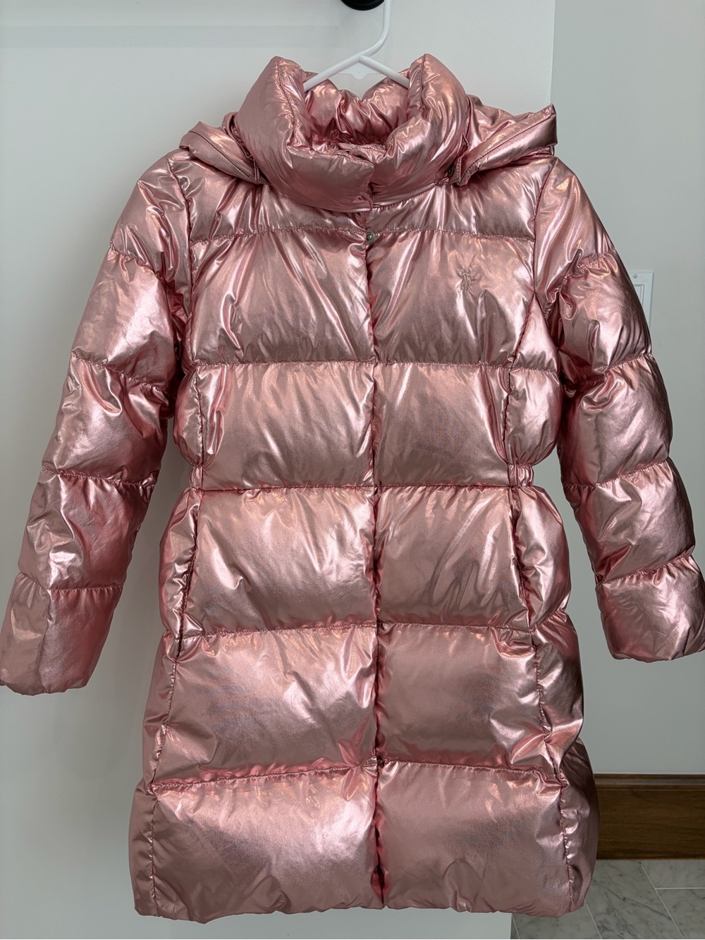 Polo by Ralph Lauren Girls Metallic Pink Puffer Coat